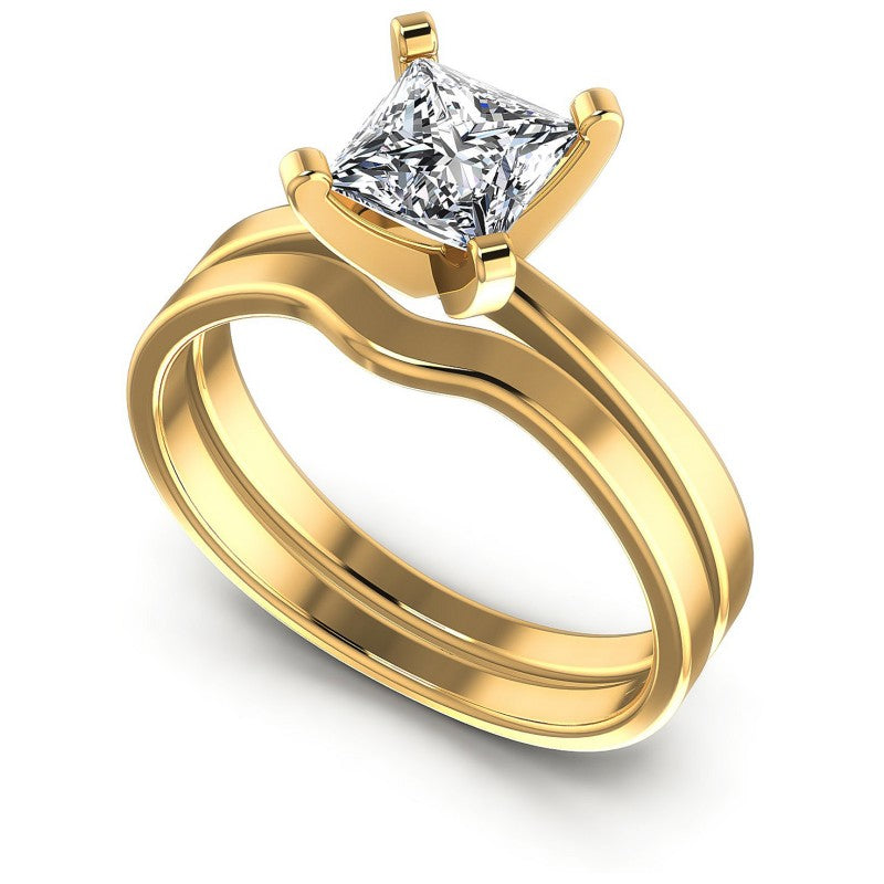 Princess Cut Diamonds Bridal Set in 14KT White Gold