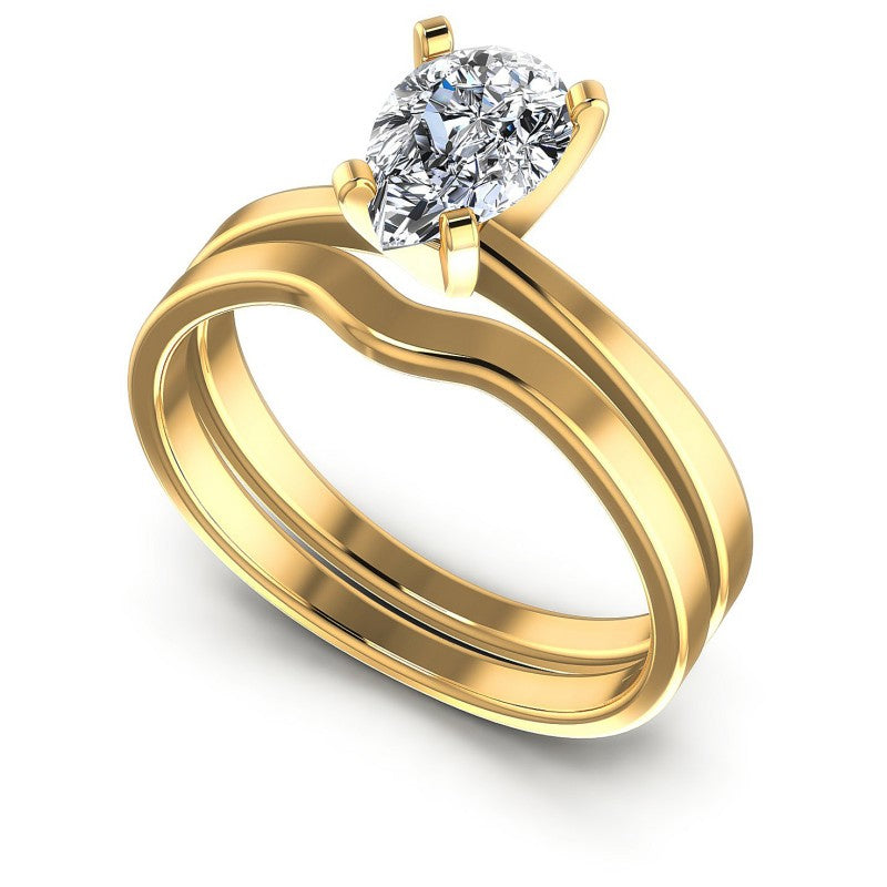 Pear Cut Diamonds Bridal Set in 14KT White Gold