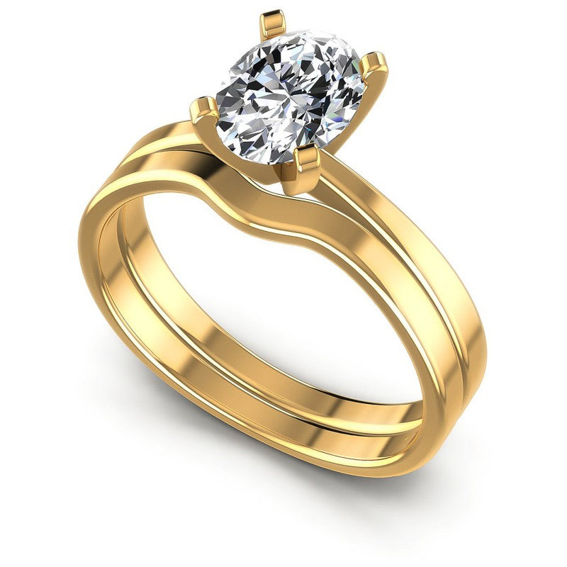Oval Cut Diamonds Bridal Set in 14KT White Gold