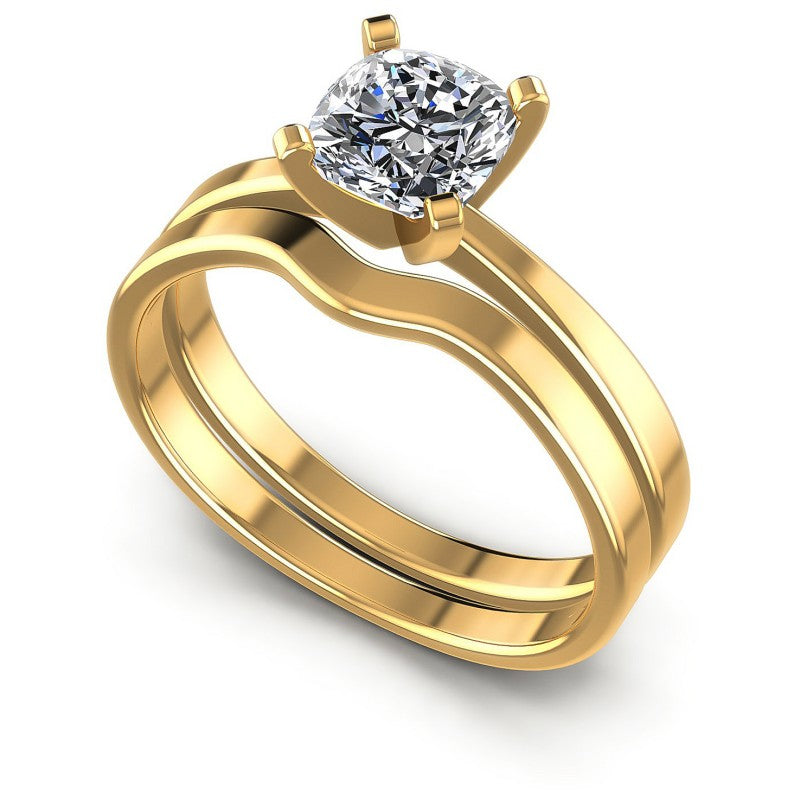 Cushion Cut Diamonds Bridal Set in 14KT White Gold