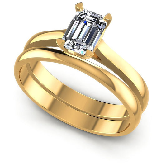 Emerald Cut Diamonds Bridal Set in 14KT White Gold
