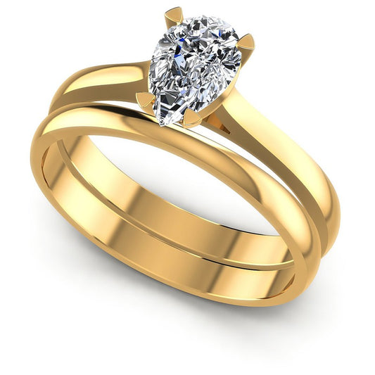 Pear Cut Diamonds Bridal Set in 14KT White Gold