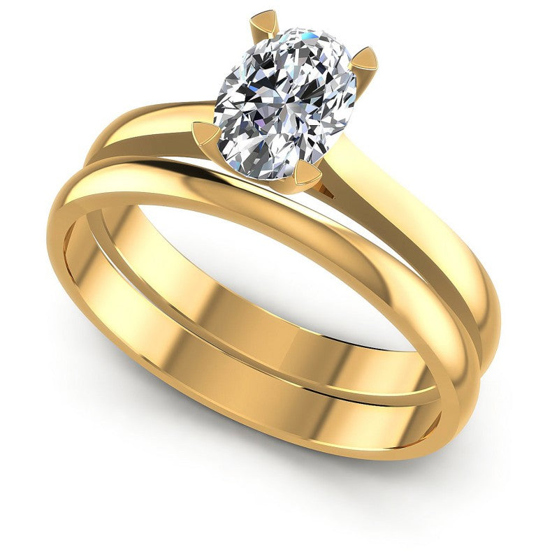 Oval Cut Diamonds Bridal Set in 14KT White Gold