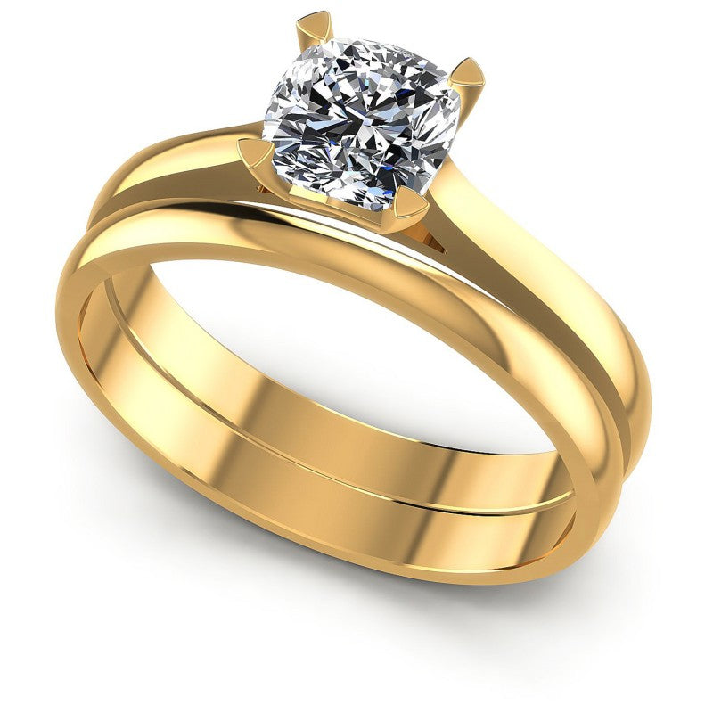 Cushion Cut Diamonds Bridal Set in 14KT White Gold