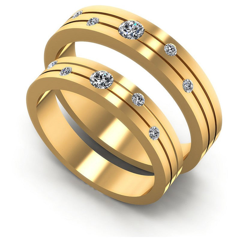 Round Cut Diamonds Wedding Sets in 14KT White Gold