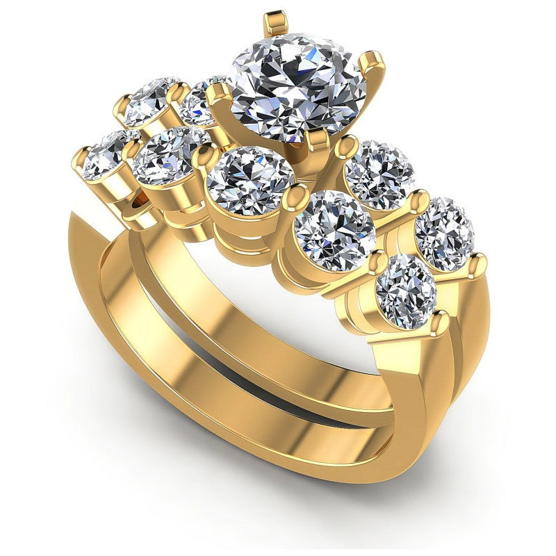 Round Cut Diamonds Bridal Set in 14KT White Gold