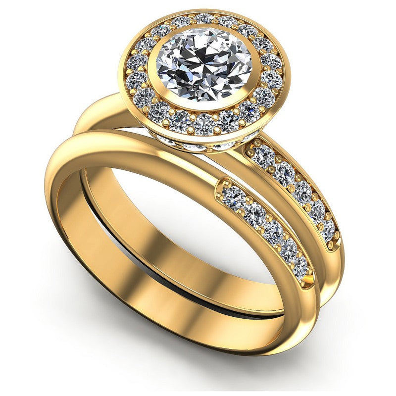 Round Diamonds 1.05CT Bridal Set in 14KT White Gold