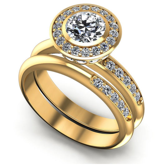 Round Diamonds 1.05CT Bridal Set in 14KT White Gold