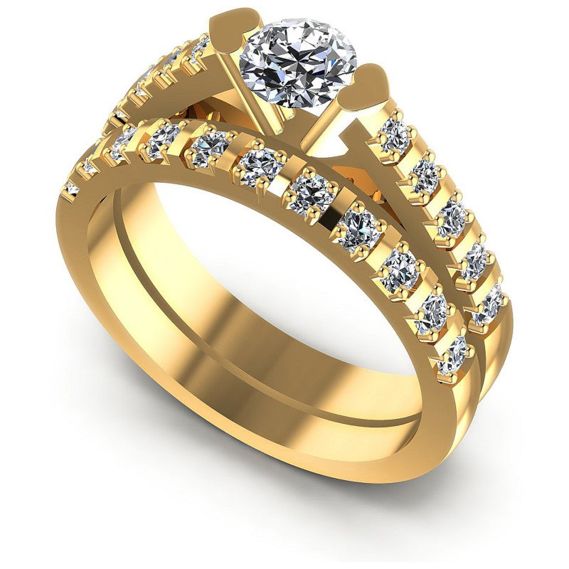 Round Diamonds 1.00CT Bridal Set in 14KT White Gold