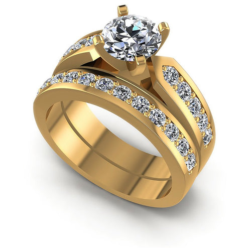Round Diamonds 1.35CT Bridal Set in 14KT White Gold