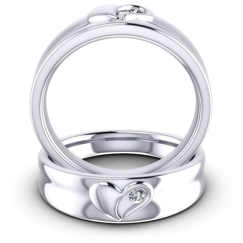 Round Cut Diamonds Wedding Sets in 14KT Yellow Gold