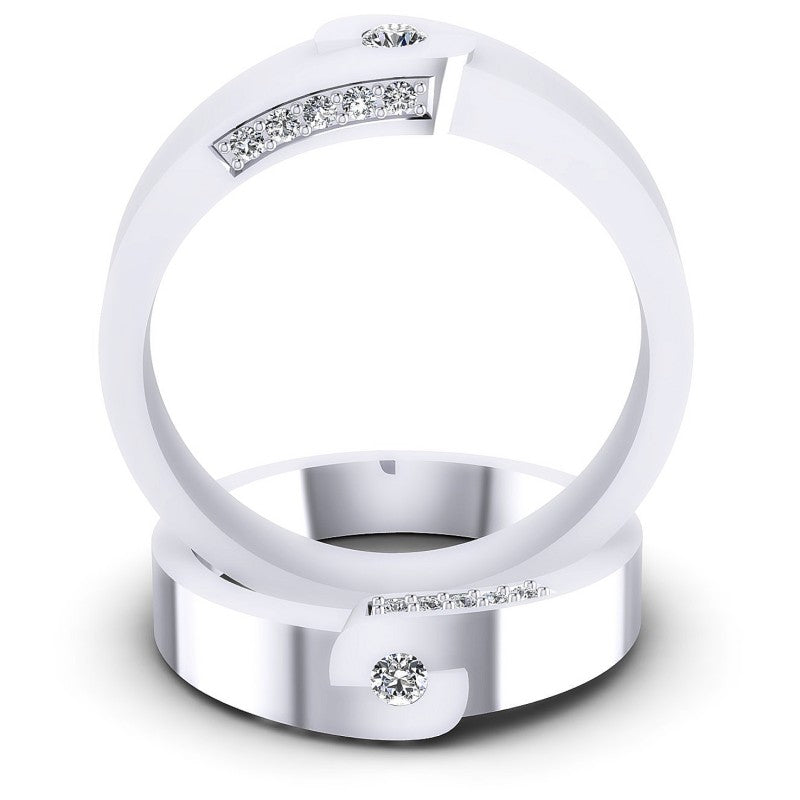 Round Cut Diamonds Wedding Sets in 14KT Yellow Gold