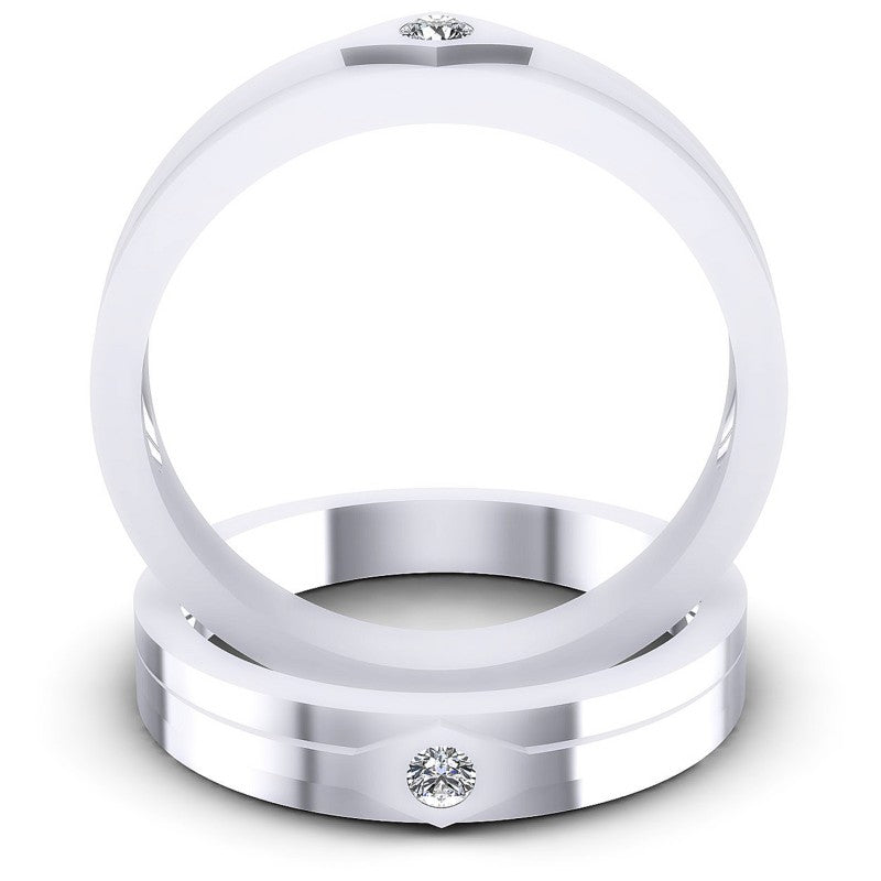Round Cut Diamonds Wedding Sets in 14KT Yellow Gold