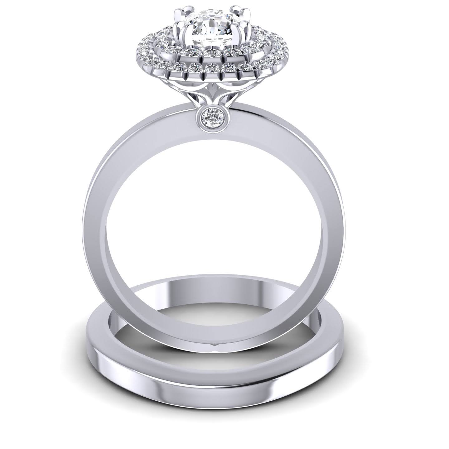 Bridal Sets 0.69-1.84CT Round & Cushion Cut Diamonds
