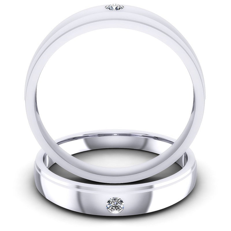 Round Cut Diamonds Wedding Sets in 14KT Yellow Gold