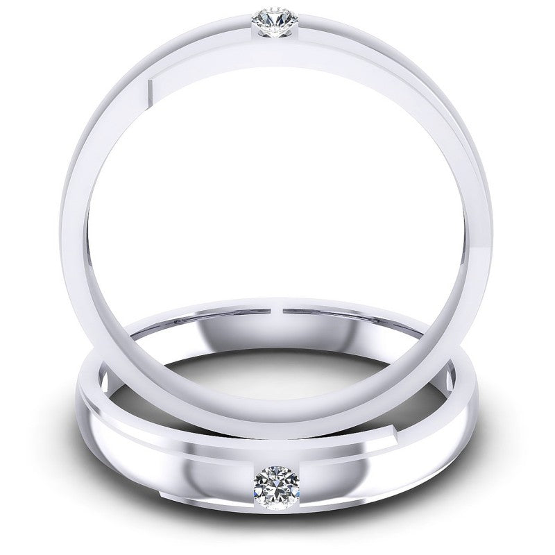 Round Cut Diamonds Wedding Sets in 14KT Yellow Gold