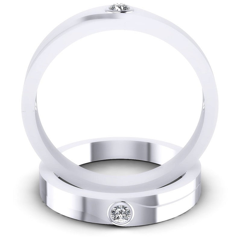 Round Cut Diamonds Wedding Sets in 14KT Yellow Gold