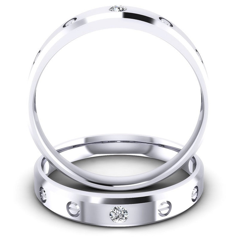 Round Cut Diamonds Wedding Sets in 14KT Yellow Gold