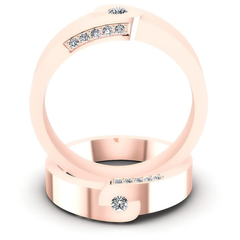 Round Cut Diamonds Wedding Sets in 18KT Yellow Gold