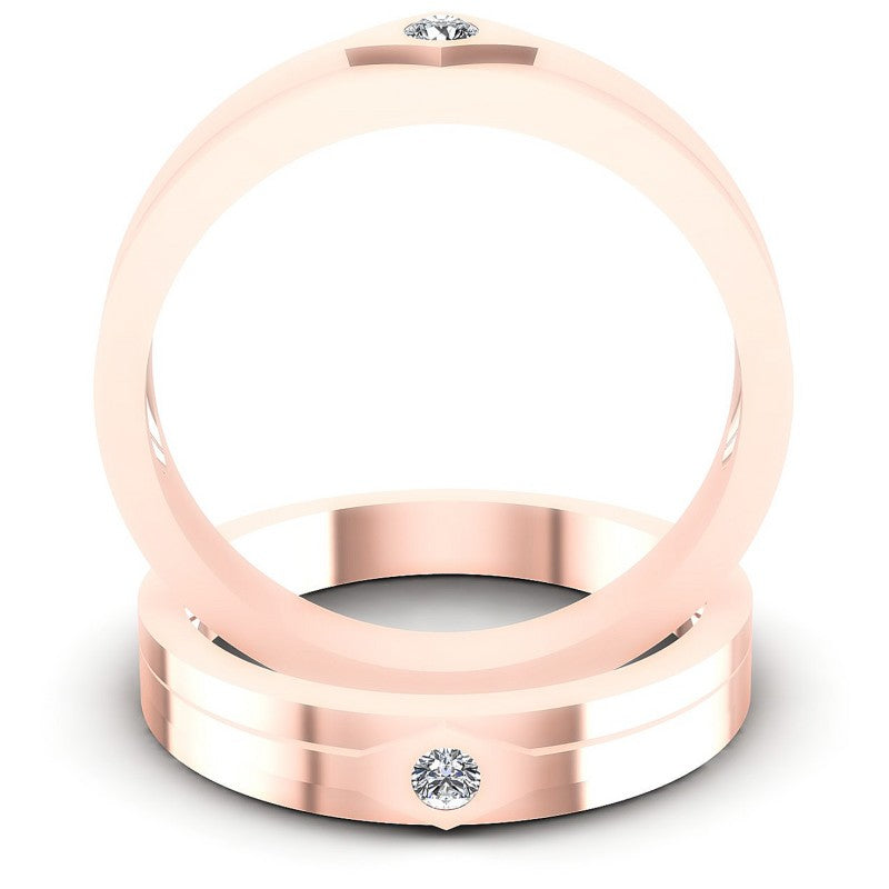 Round Cut Diamonds Wedding Sets in 18KT Yellow Gold