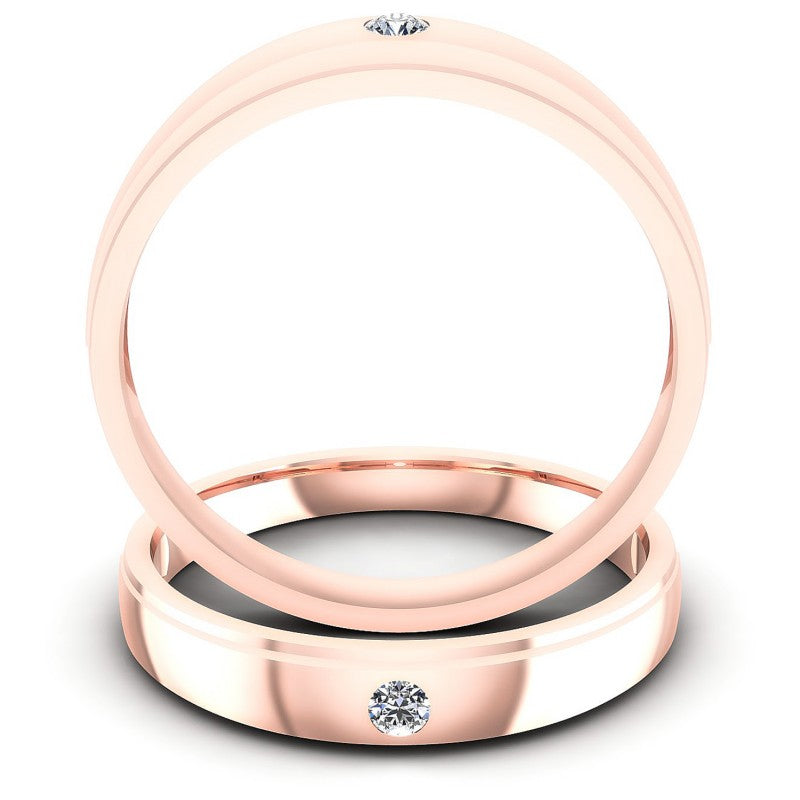 Round Cut Diamonds Wedding Sets in 18KT Yellow Gold