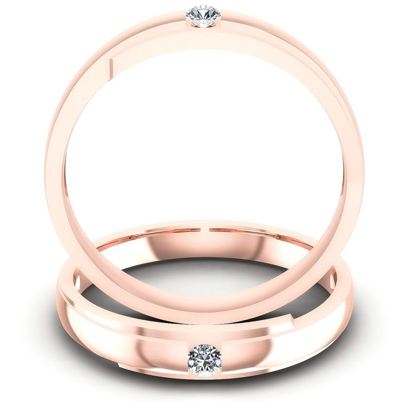 Round Cut Diamonds Wedding Sets in 18KT Yellow Gold