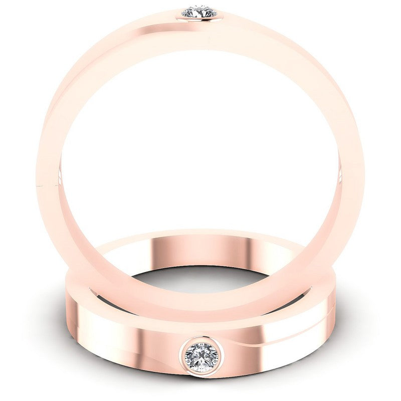 Round Cut Diamonds Wedding Sets in 18KT Yellow Gold