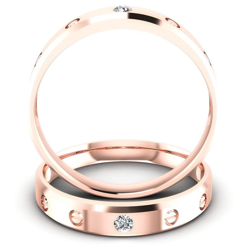 Round Cut Diamonds Wedding Sets in 18KT Yellow Gold