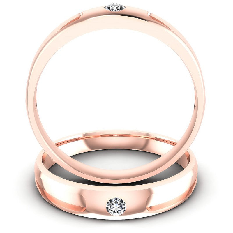Round Cut Diamonds Wedding Sets in 18KT Yellow Gold