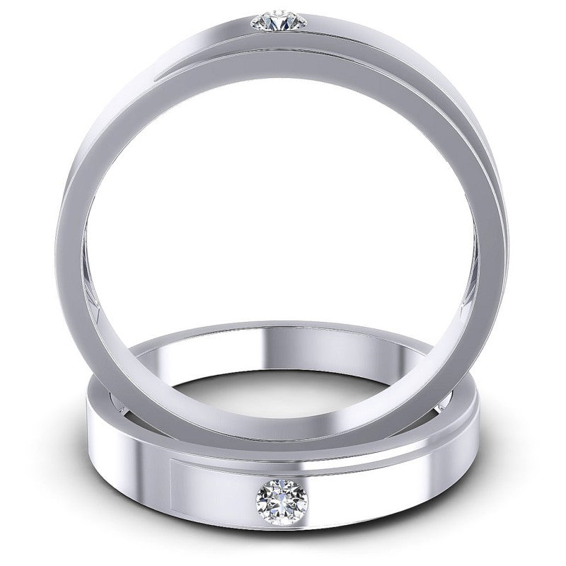 Round Cut Diamonds Wedding Sets in 14KT Yellow Gold
