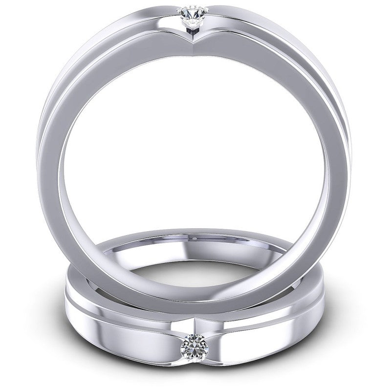 Round Cut Diamonds Wedding Sets in 14KT Yellow Gold
