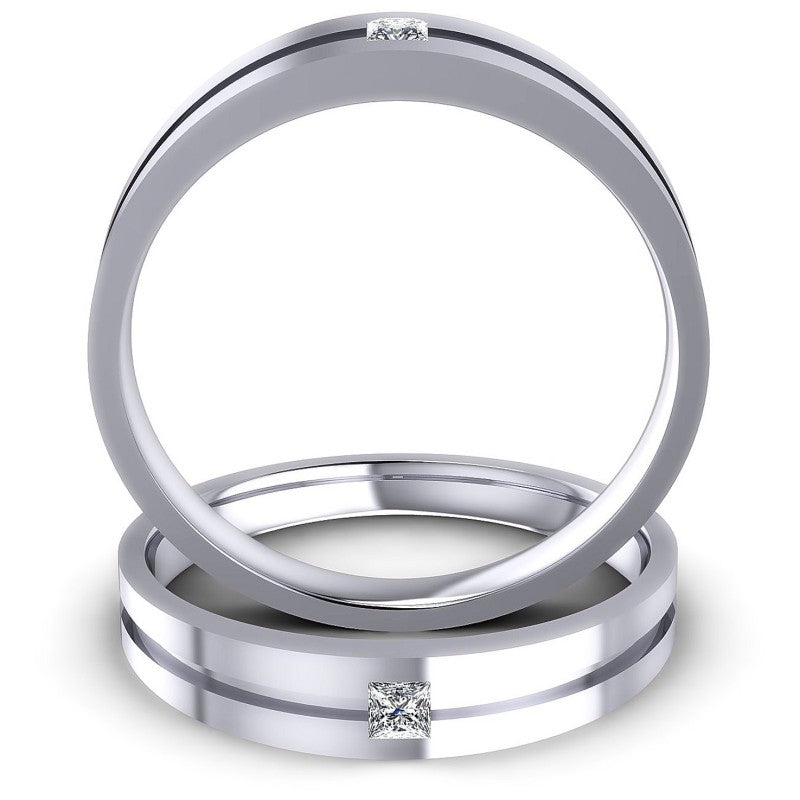 Princess Cut Diamonds Wedding Sets in 14KT Yellow Gold