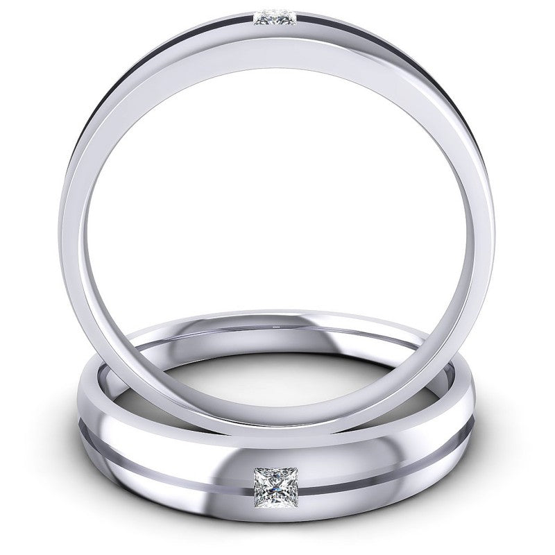 Princess Cut Diamonds Wedding Sets in 14KT Yellow Gold