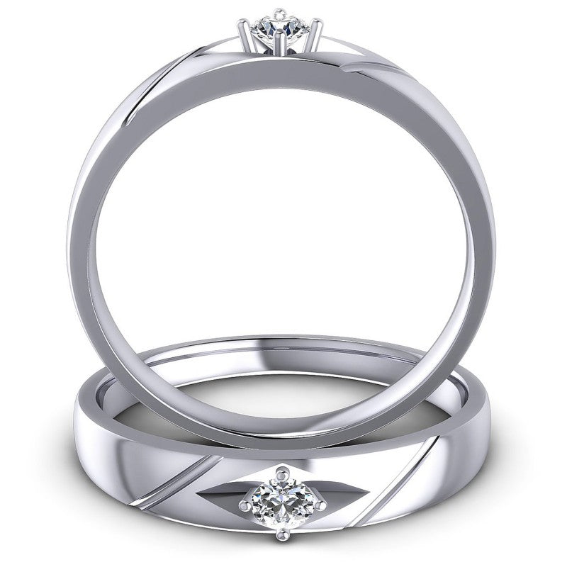 Round Cut Diamonds Wedding Sets in 14KT Yellow Gold