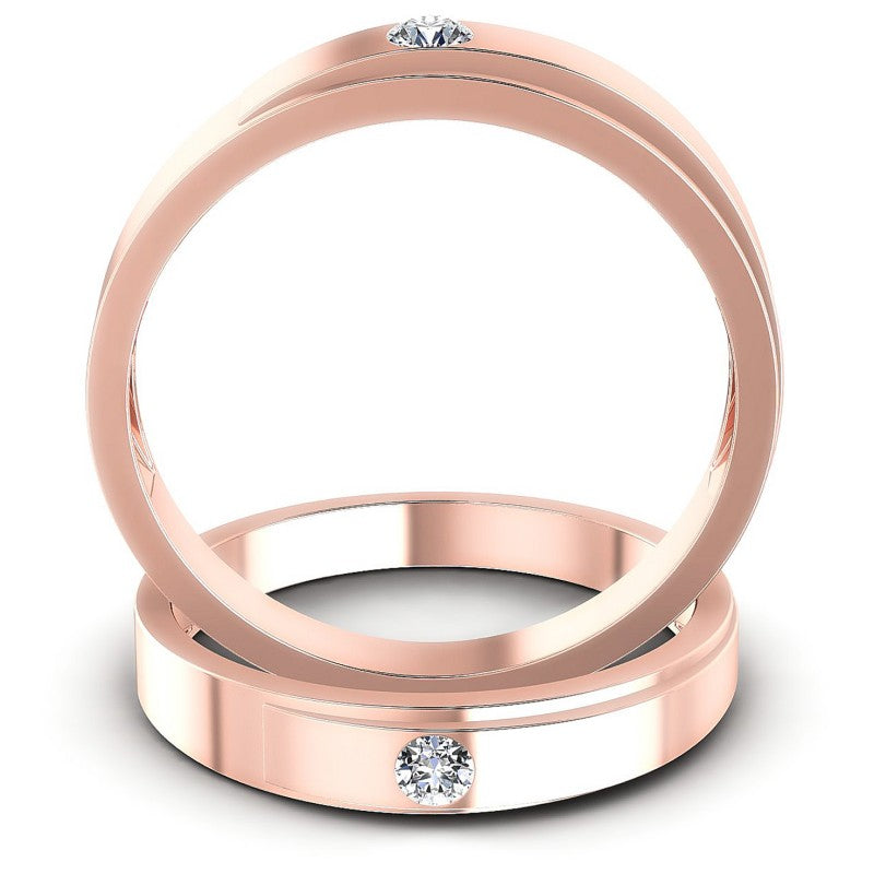 Round Cut Diamonds Wedding Sets in 18KT Yellow Gold