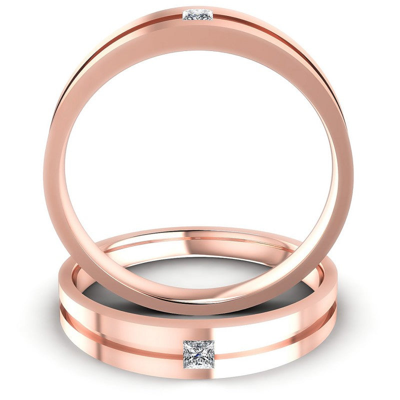 Princess Cut Diamonds Wedding Sets in 18KT Yellow Gold