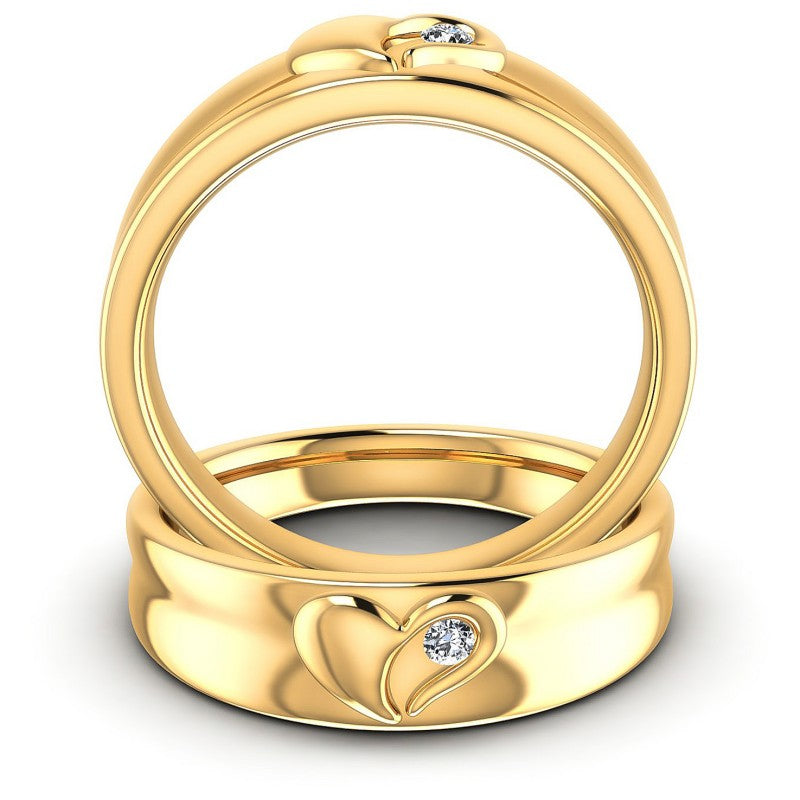 Round Cut Diamonds Wedding Sets in 14KT Yellow Gold