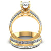 Princess And Emerald Cut Diamonds Bridal Set in 14KT Yellow Gold