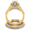 Round And Pear And Princess Cut Diamonds Bridal Set in 14KT Yellow Gold