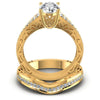 Round and Oval Diamonds 1.60CT Bridal Set in 14KT Yellow Gold