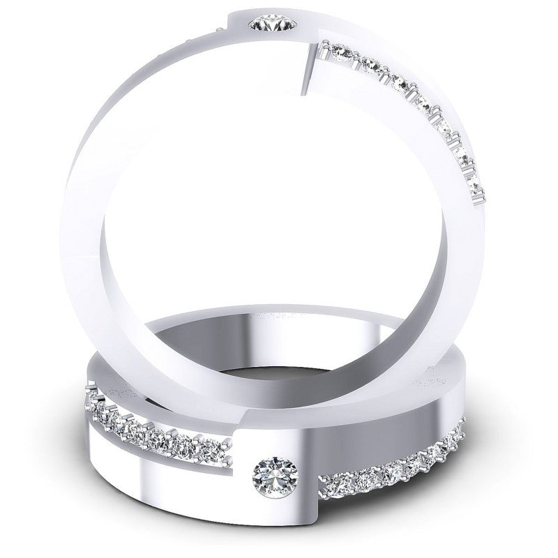 Round Cut Diamonds Wedding Sets in 14KT Yellow Gold