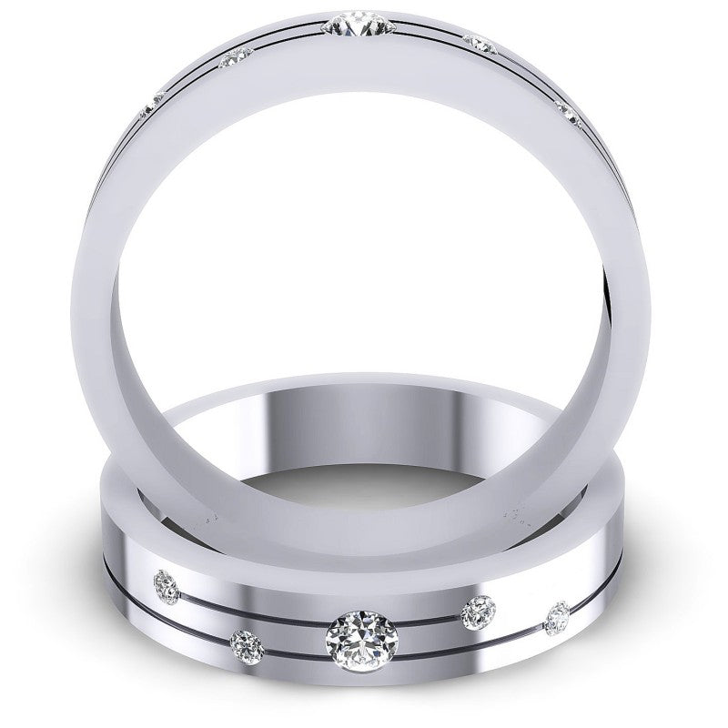 Round Cut Diamonds Wedding Sets in 14KT Yellow Gold