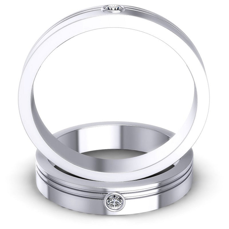 Round Cut Diamonds Wedding Sets in 14KT Yellow Gold