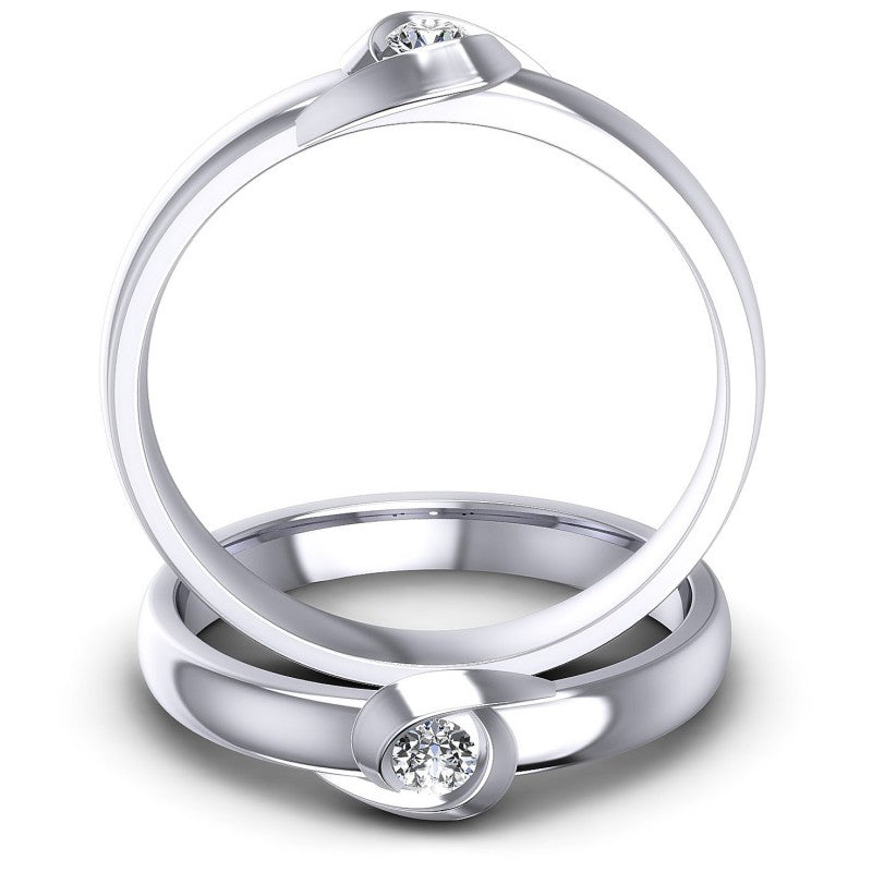 Round Cut Diamonds Wedding Sets in 14KT Yellow Gold