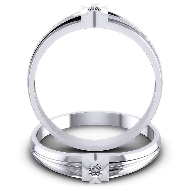 Round Cut Diamonds Wedding Sets in 14KT Yellow Gold