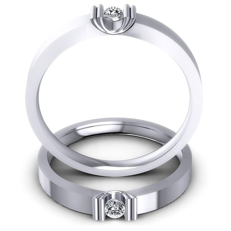 Round Cut Diamonds Wedding Sets in 14KT Yellow Gold