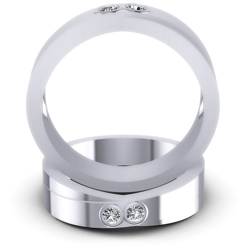 Round Cut Diamonds Wedding Sets in 14KT Yellow Gold