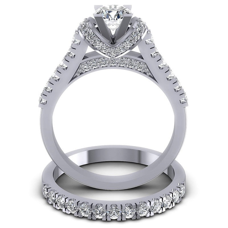 Round Diamonds 1.20CT Bridal Set in 14KT Yellow Gold