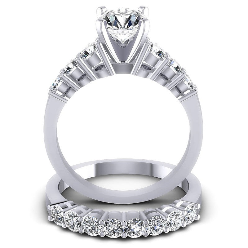 Round Diamonds 1.55CT Bridal Set in 14KT Yellow Gold