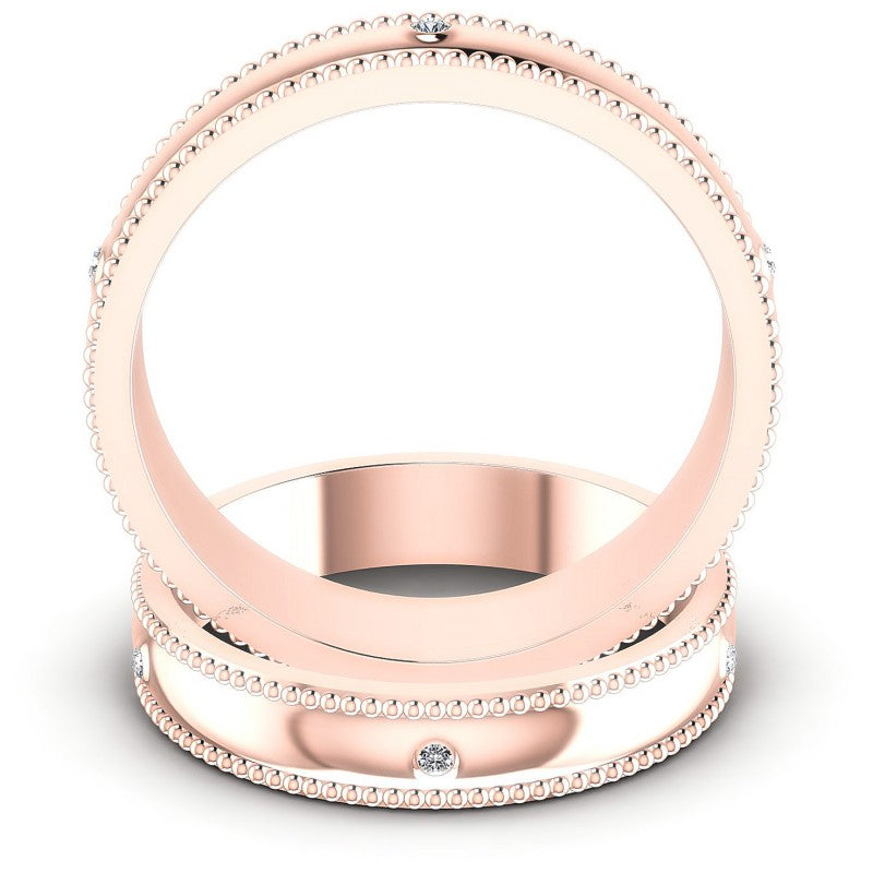 Round Cut Diamonds Wedding Sets in 18KT Yellow Gold